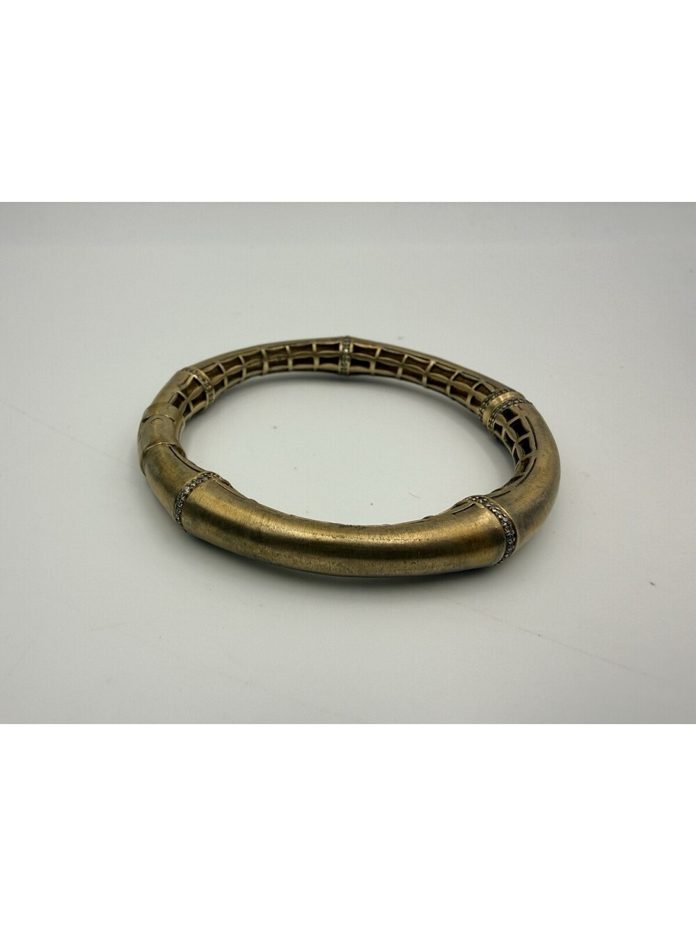 Dean Davidson Hinge Bracelet 22K Gold Plated Bangle Bamboo Style Motif